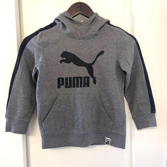 Puma Kids' Boys Gray Fleece Pullover Sweatshirt Hoodie Size 4-5 Years - Picture 2 of 7
